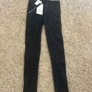 Zara Shimmering Black Leggings